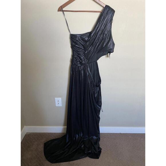 retrofete dress Womens Black Long one shoulder gown size XL $575 - Picture 8 of 9